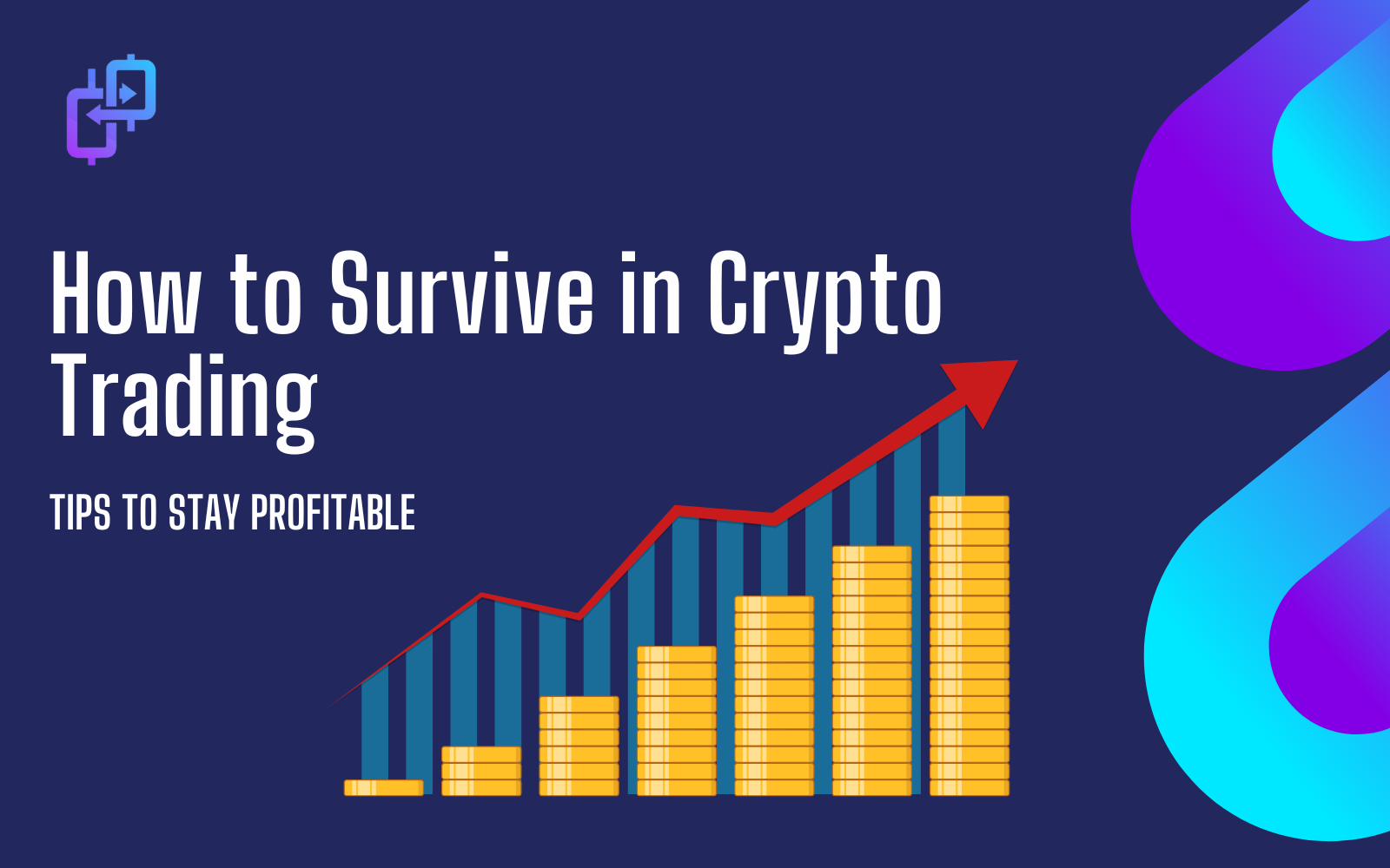 Person analyzing crypto market trends, learning how to survive and stay profitable in crypto trading.